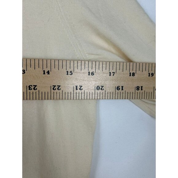 Banana Republic Womens Extra Fine Merino Wool Blend Cream Long Sleeve Top M - Picture 4 of 9